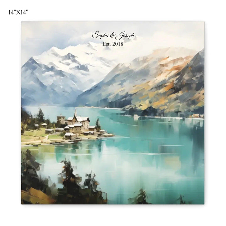 Custom Wall Art - Alpine Serenity Oil Painting - ARTFULANE
