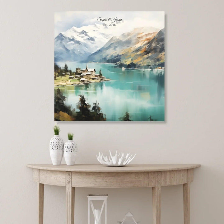 Custom Wall Art - Alpine Serenity Oil Painting - ARTFULANE