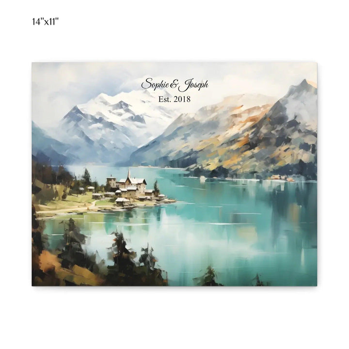 Custom Wall Art - Alpine Serenity Oil Painting - ARTFULANE