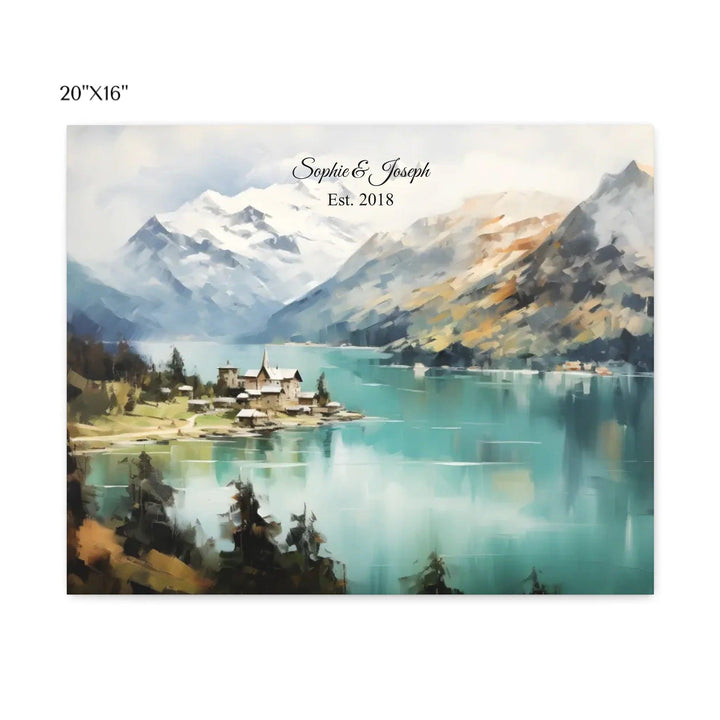 Custom Wall Art - Alpine Serenity Oil Painting - ARTFULANE