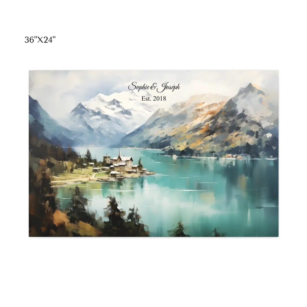 Custom Wall Art - Alpine Serenity Oil Painting - ARTFULANE