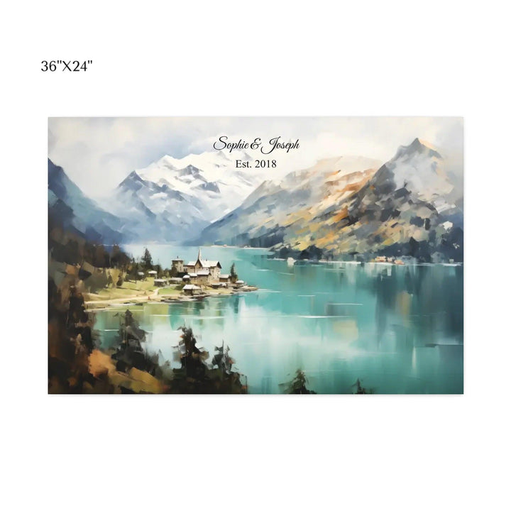 Custom Wall Art - Alpine Serenity Oil Painting - ARTFULANE