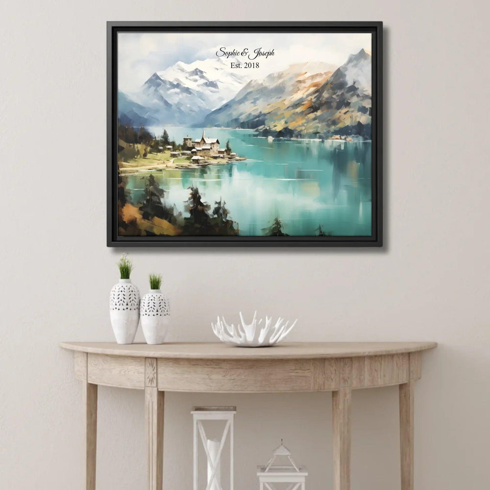 Custom Wall Art - Alpine Serenity Oil Painting - ARTFULANE