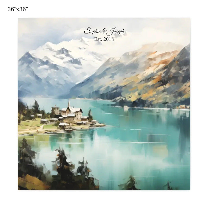 Custom Wall Art - Alpine Serenity Oil Painting - ARTFULANE
