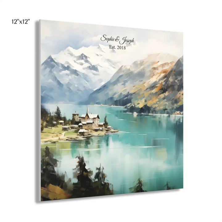 Custom Wall Art - Alpine Serenity Oil Painting - ARTFULANE