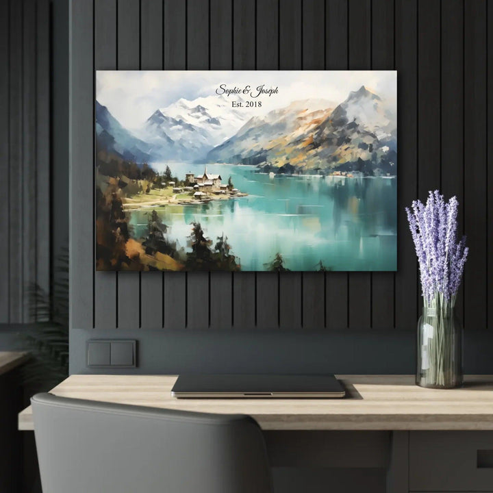 Custom Wall Art - Alpine Serenity Oil Painting - ARTFULANE