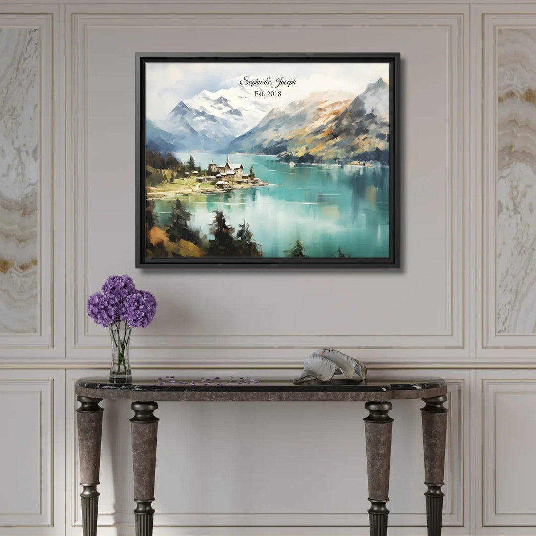 Custom Wall Art - Alpine Serenity Oil Painting - ARTFULANE