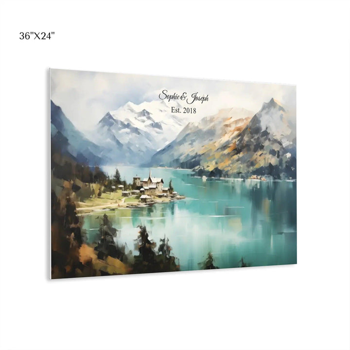 Custom Wall Art - Alpine Serenity Oil Painting - ARTFULANE