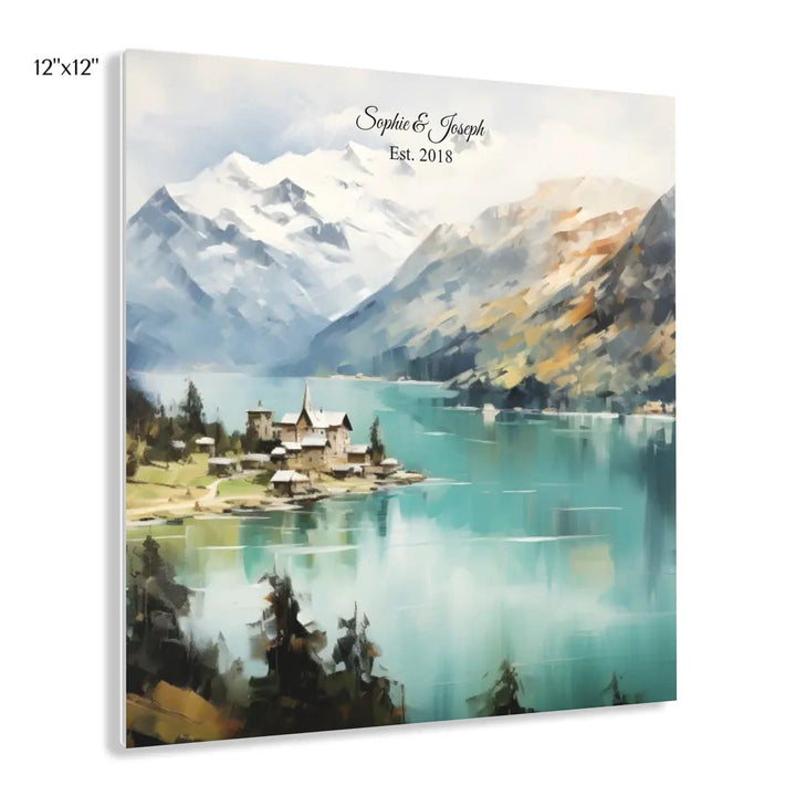 Custom Wall Art - Alpine Serenity Oil Painting - ARTFULANE