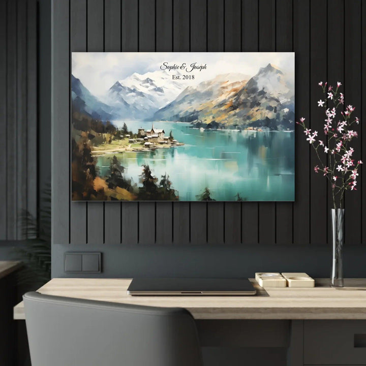 Custom Wall Art - Alpine Serenity Oil Painting - ARTFULANE
