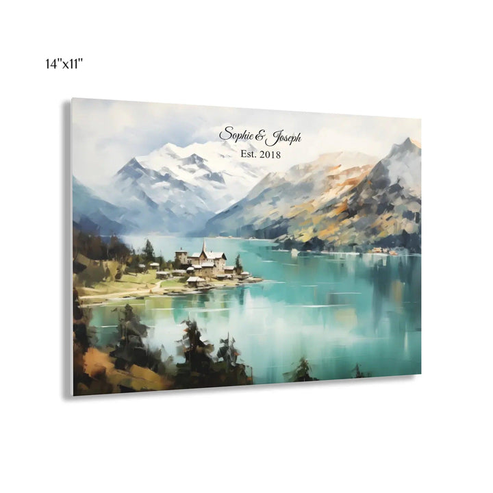 Custom Wall Art - Alpine Serenity Oil Painting - ARTFULANE