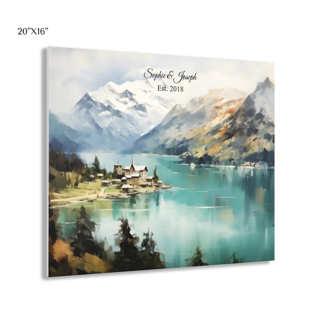 Custom Wall Art - Alpine Serenity Oil Painting - ARTFULANE