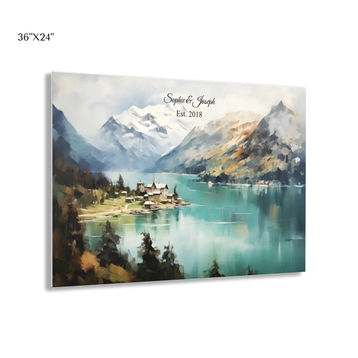 Custom Wall Art - Alpine Serenity Oil Painting - ARTFULANE