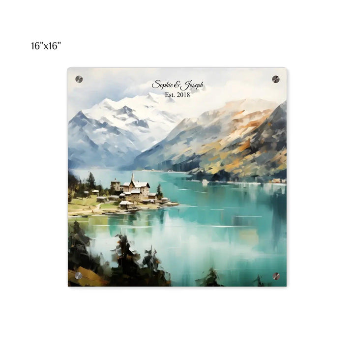 Custom Wall Art - Alpine Serenity Oil Painting - ARTFULANE