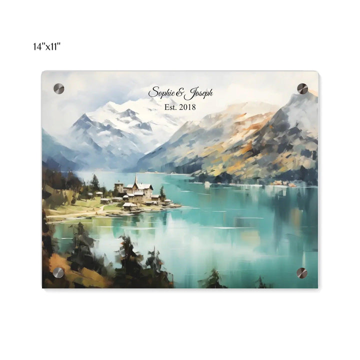 Custom Wall Art - Alpine Serenity Oil Painting - ARTFULANE