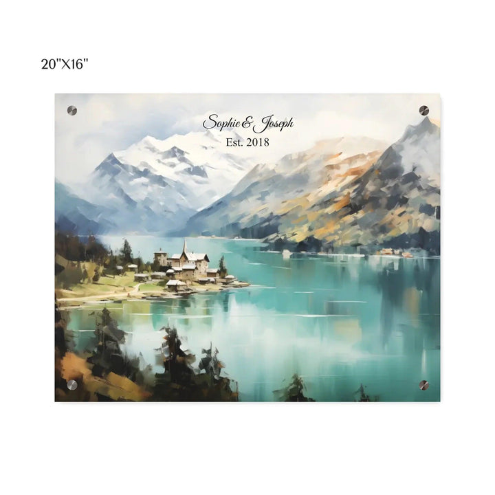 Custom Wall Art - Alpine Serenity Oil Painting - ARTFULANE