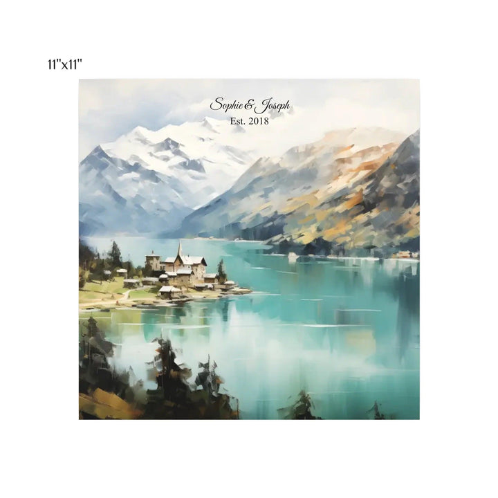 Custom Wall Art - Alpine Serenity Oil Painting - ARTFULANE