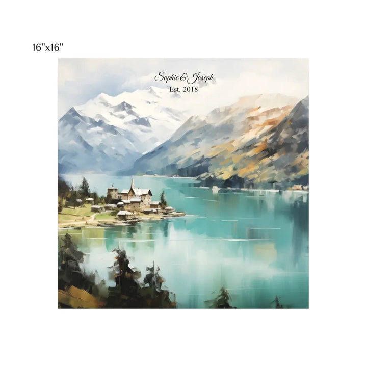 Custom Wall Art - Alpine Serenity Oil Painting - ARTFULANE