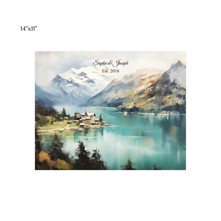 Custom Wall Art - Alpine Serenity Oil Painting - ARTFULANE