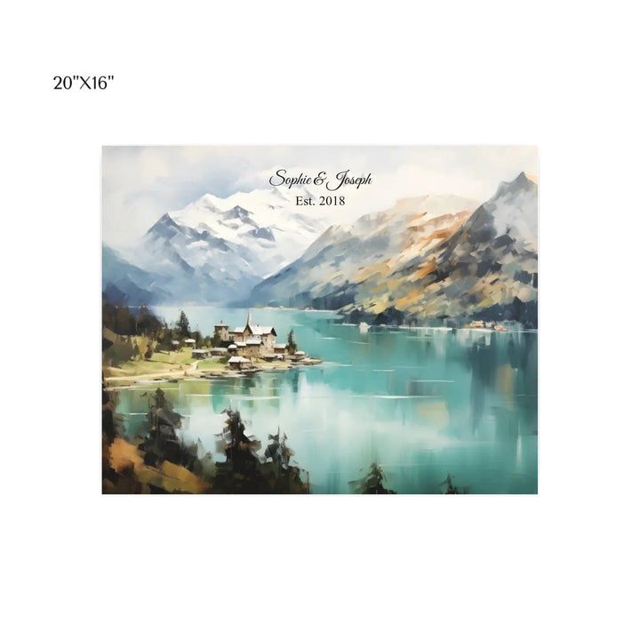 Custom Wall Art - Alpine Serenity Oil Painting - ARTFULANE