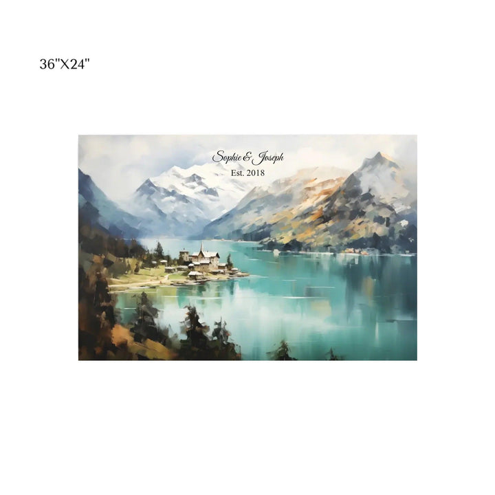 Custom Wall Art - Alpine Serenity Oil Painting - ARTFULANE