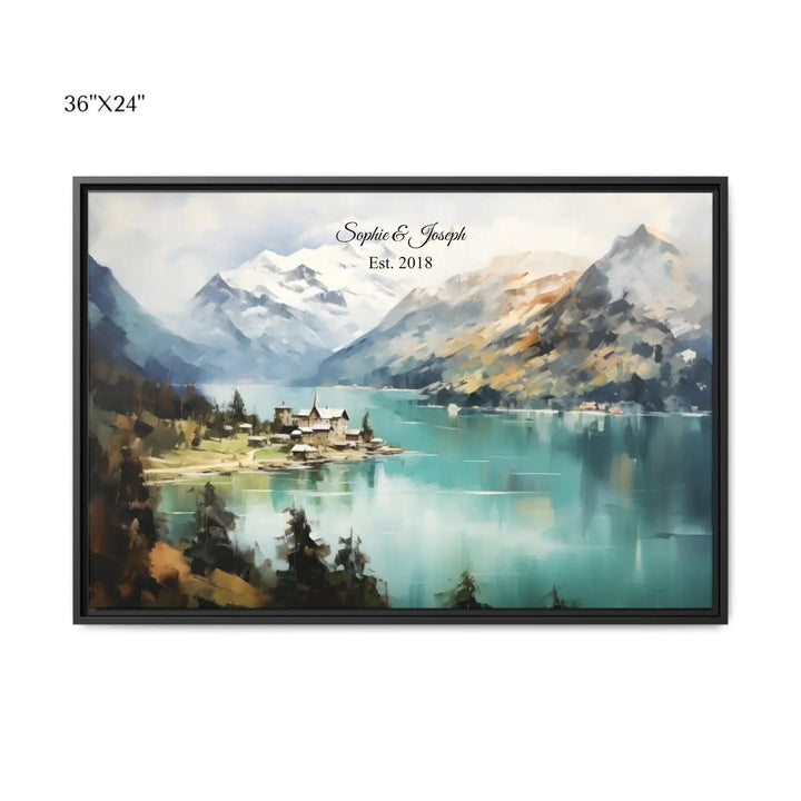 Custom Wall Art - Alpine Serenity Oil Painting - ARTFULANE