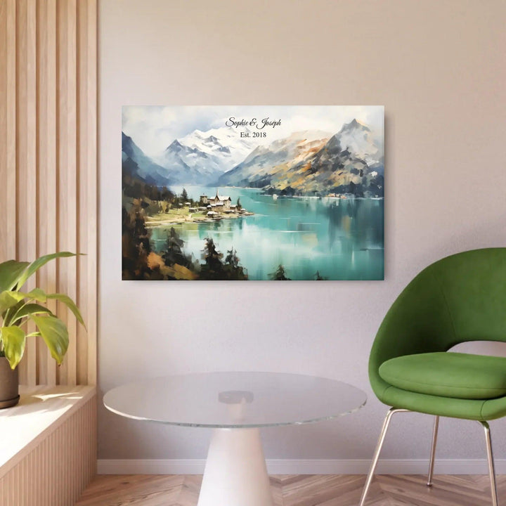 Custom Wall Art - Alpine Serenity Oil Painting - ARTFULANE