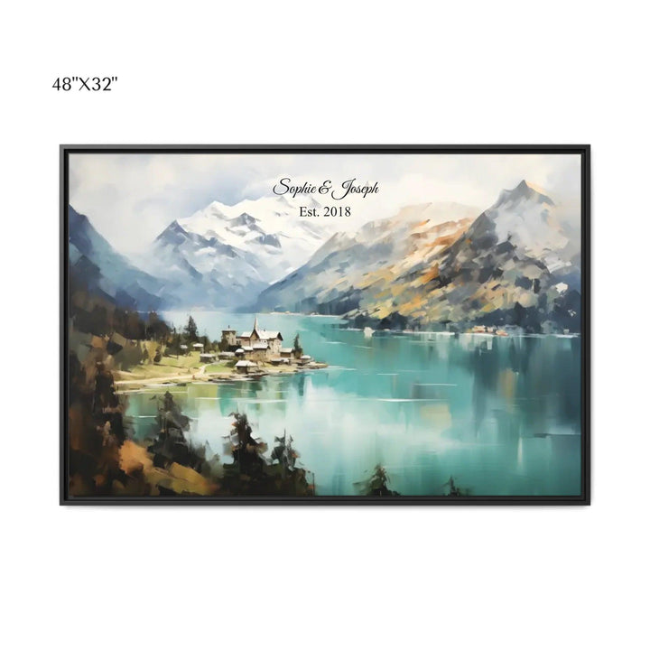 Custom Wall Art - Alpine Serenity Oil Painting - ARTFULANE