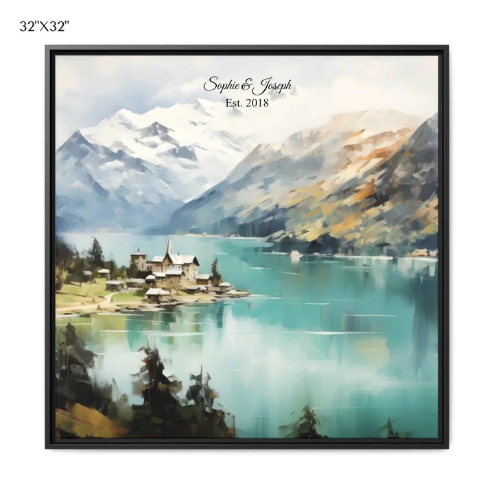 Custom Wall Art - Alpine Serenity Oil Painting - ARTFULANE