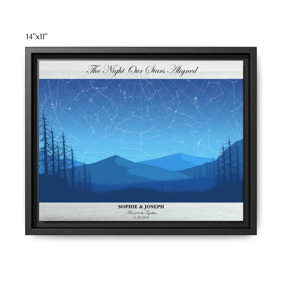 Custom Wall Art - Blue Landscape Star Map - ARTFULANE