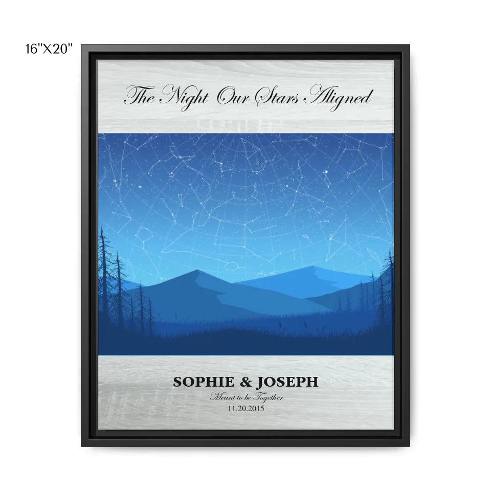 Custom Wall Art - Blue Landscape Star Map - ARTFULANE