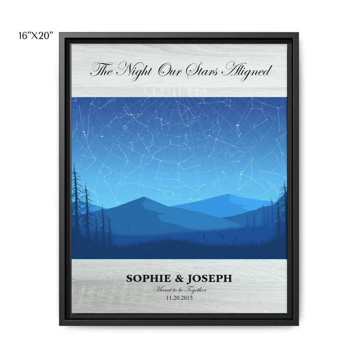 Custom Wall Art - Blue Landscape Star Map - ARTFULANE