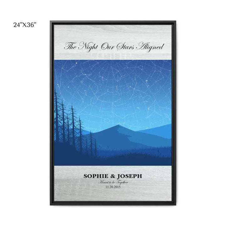 Custom Wall Art - Blue Landscape Star Map - ARTFULANE