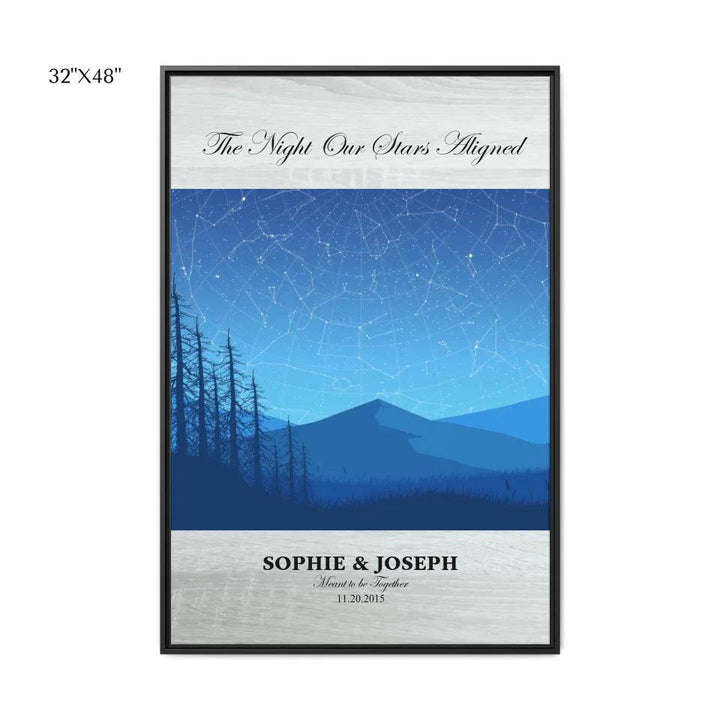Custom Wall Art - Blue Landscape Star Map - ARTFULANE