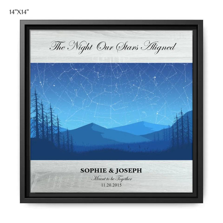 Custom Wall Art - Blue Landscape Star Map - ARTFULANE
