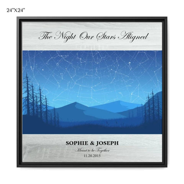Custom Wall Art - Blue Landscape Star Map - ARTFULANE