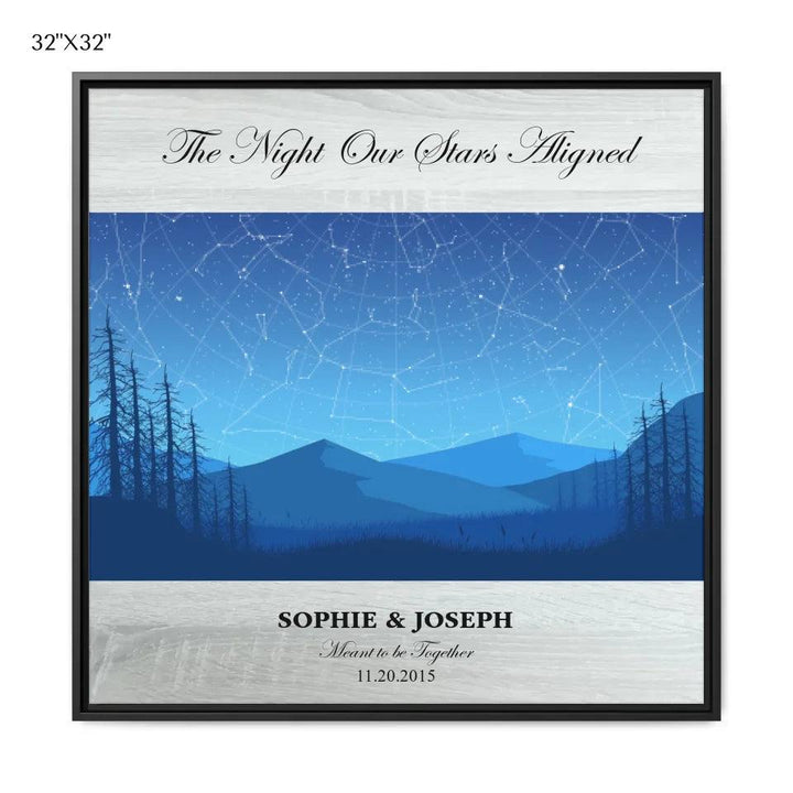 Custom Wall Art - Blue Landscape Star Map - ARTFULANE