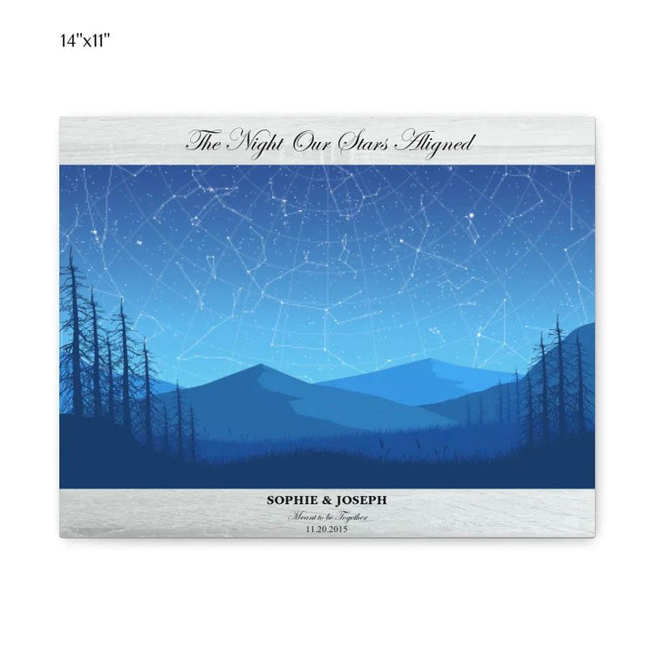 Custom Wall Art - Blue Landscape Star Map - ARTFULANE