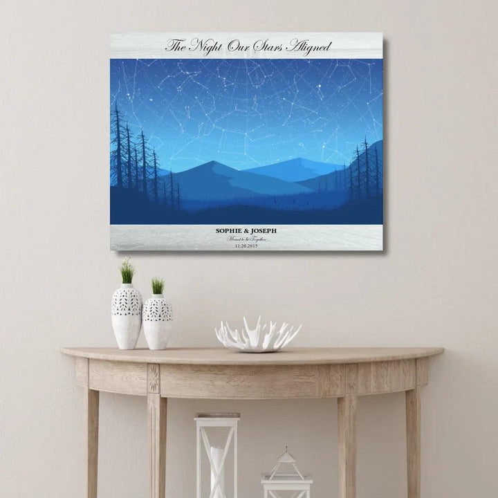 Custom Wall Art - Blue Landscape Star Map - ARTFULANE