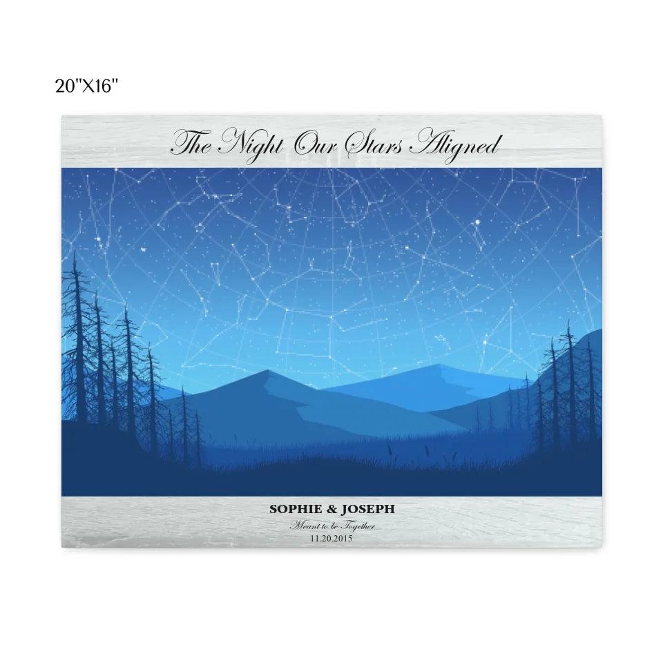 Custom Wall Art - Blue Landscape Star Map - ARTFULANE
