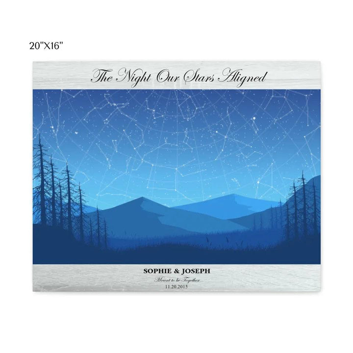 Custom Wall Art - Blue Landscape Star Map - ARTFULANE