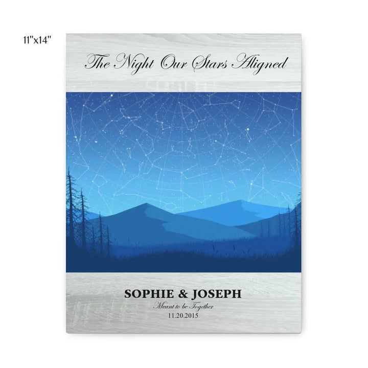 Custom Wall Art - Blue Landscape Star Map - ARTFULANE