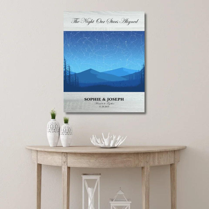 Custom Wall Art - Blue Landscape Star Map - ARTFULANE