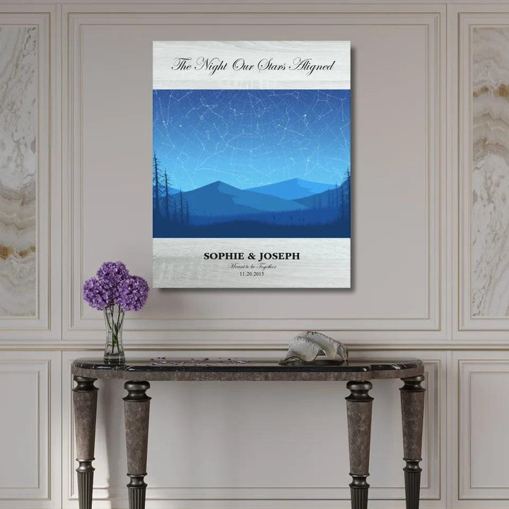 Custom Wall Art - Blue Landscape Star Map - ARTFULANE
