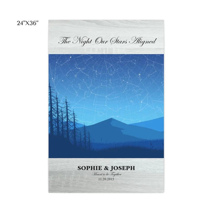 Custom Wall Art - Blue Landscape Star Map - ARTFULANE