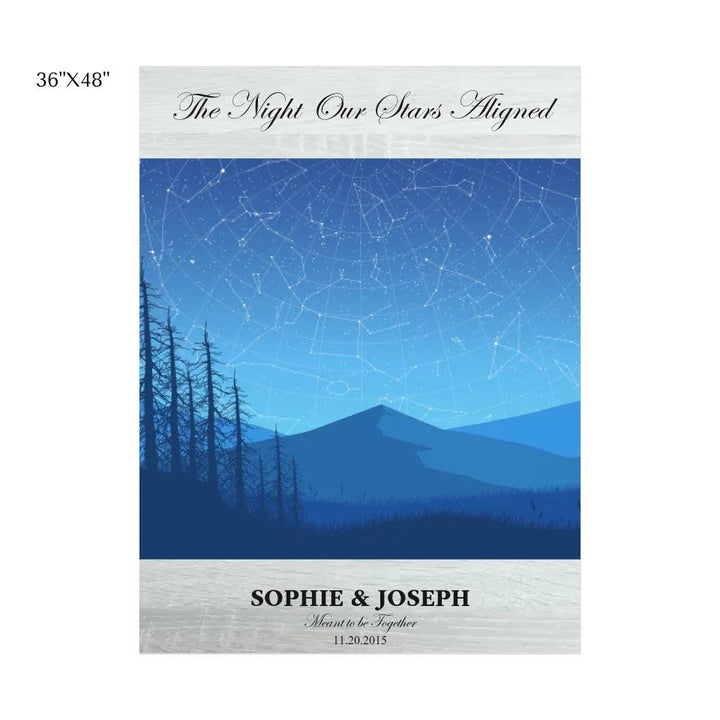 Custom Wall Art - Blue Landscape Star Map - ARTFULANE