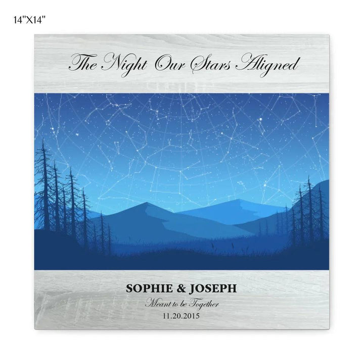 Custom Wall Art - Blue Landscape Star Map - ARTFULANE