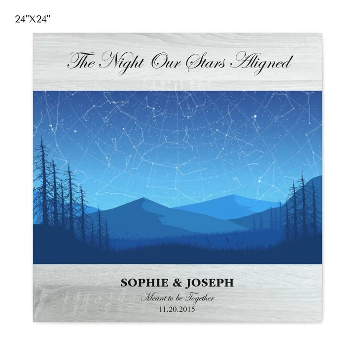 Custom Wall Art - Blue Landscape Star Map - ARTFULANE
