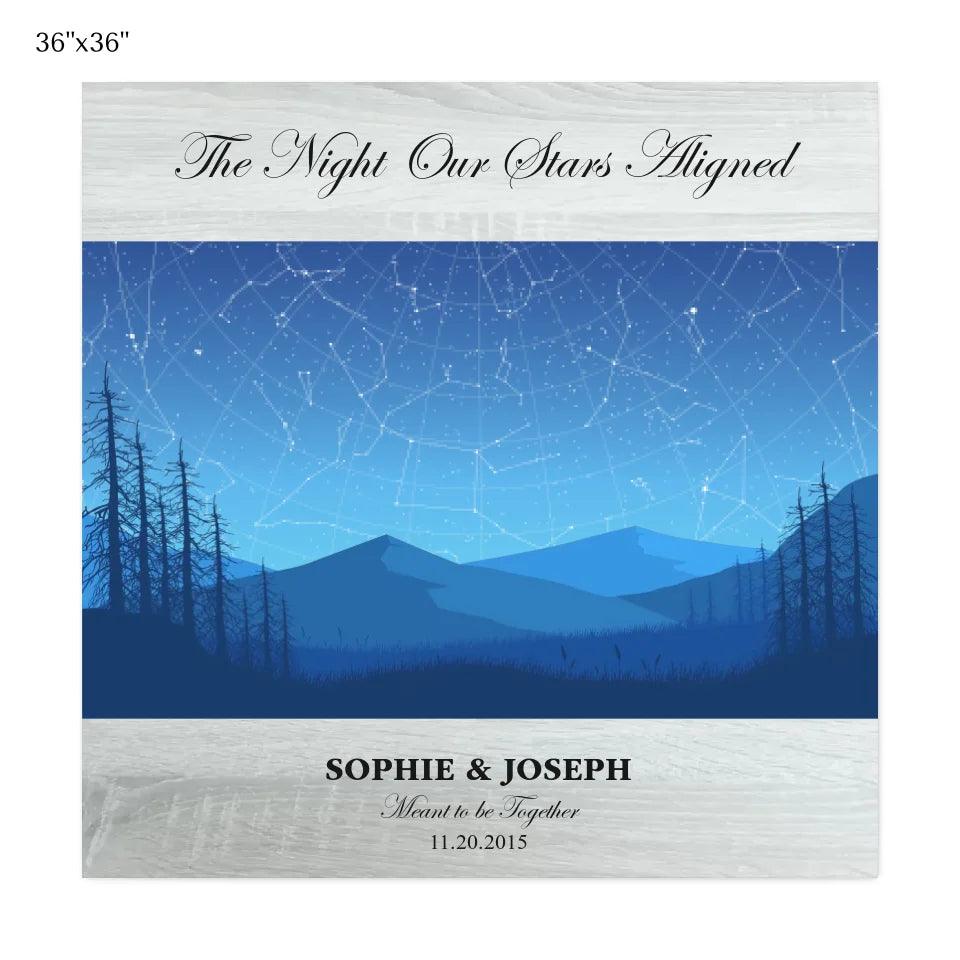 Custom Wall Art - Blue Landscape Star Map - ARTFULANE