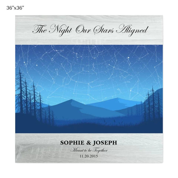 Custom Wall Art - Blue Landscape Star Map - ARTFULANE